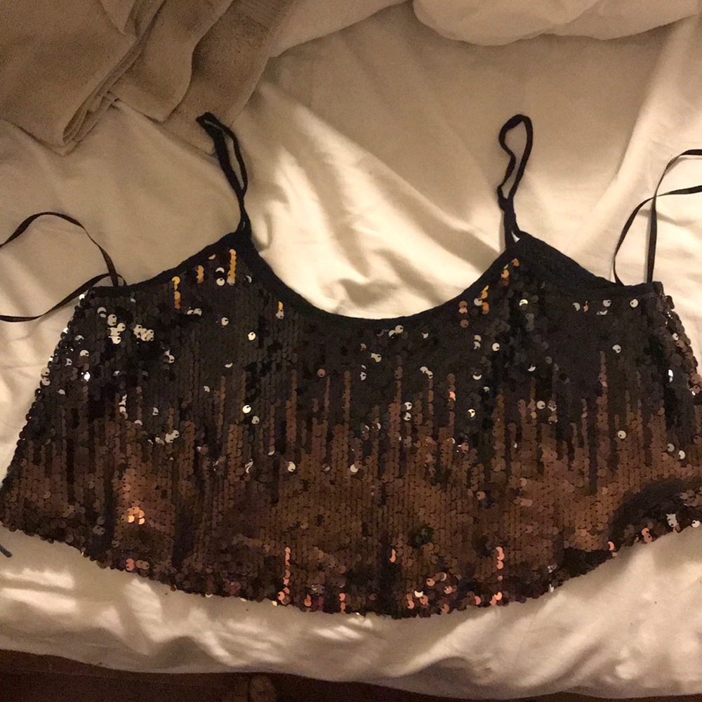 F21 sequin crop top
